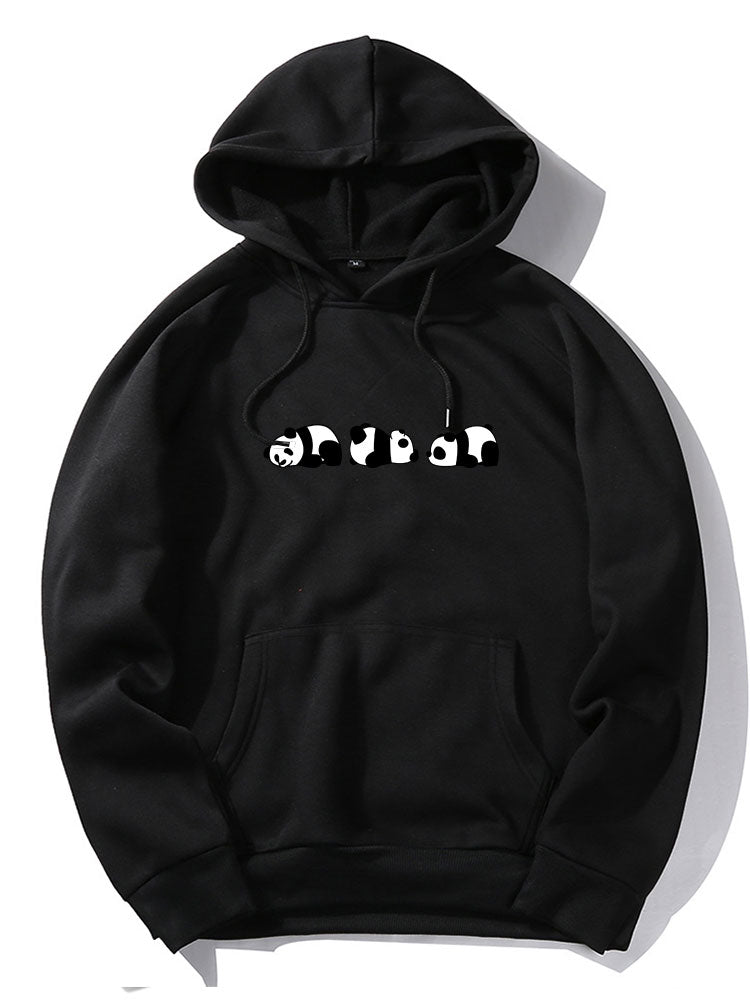 Rolling Panda Print Hoodie