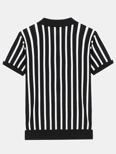 Striped Short Sleeve Sweater Polo