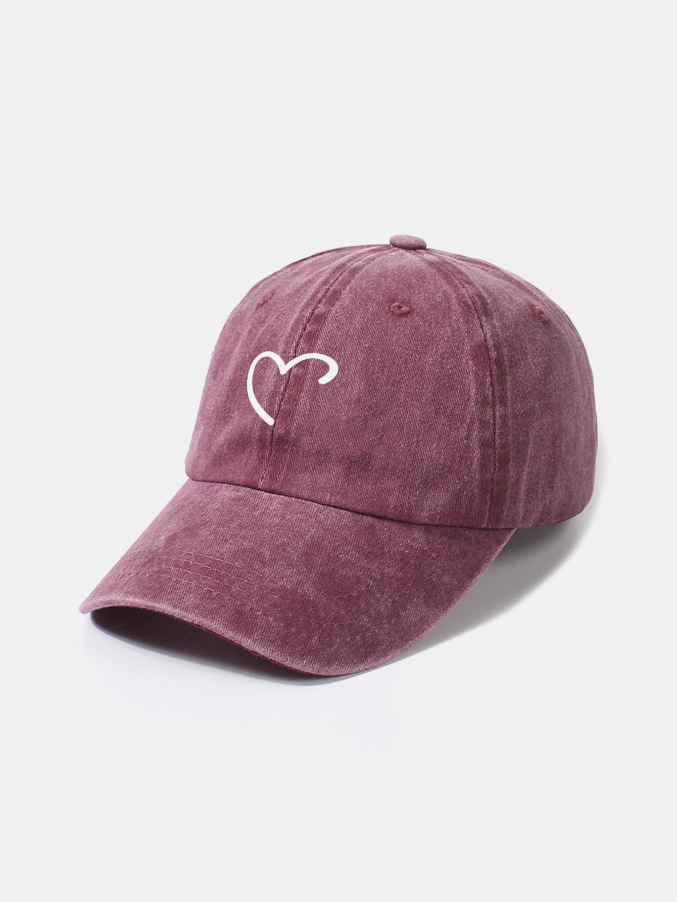 Line Love Pattern Casual Washed Cotton Baseball Cap